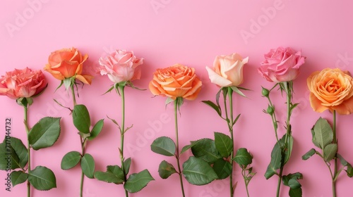 Composition of various roses. Floral background. For cards and banners