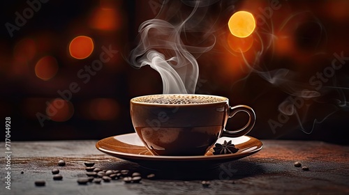 Aromatic allure: Steam rising from a hot coffee, inviting you to savor the moment.