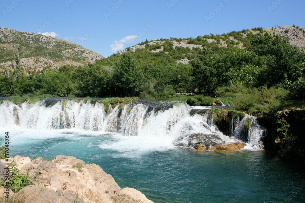 Fototapeta premium Zrmanja river and Muskovici waterfall , Croatia