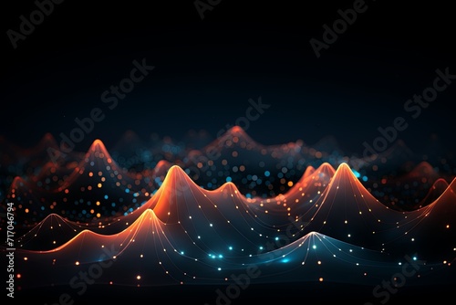 Abstract Neon light background with technology network line connect dot background