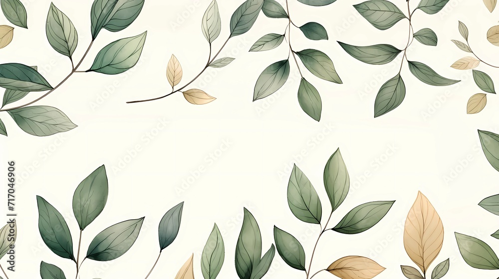 seamless background picture with leaf pattern, leaves, trees, tree branches