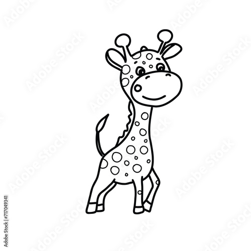 Cute giraffe vector illustration. Animal doodle icon isolated
