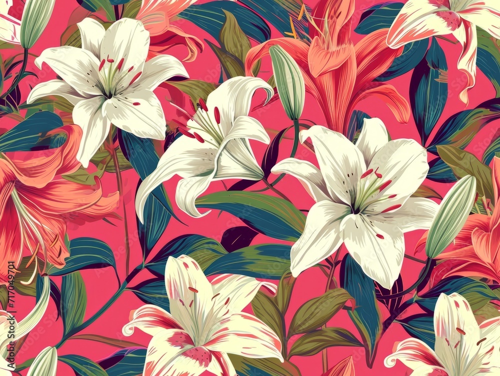 beautiful lilly seamless pattern beautiful lilly seamless pattern