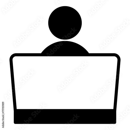 User Laptop solid glyph icon