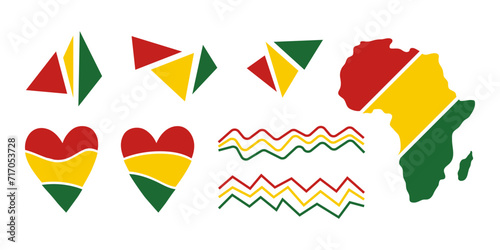 Juneteenth National Independence Day set colorful elements. Freedom day. Black history month. Collection simple vector illustration for Emancipation Day. African American celebrating Jubilee Day.