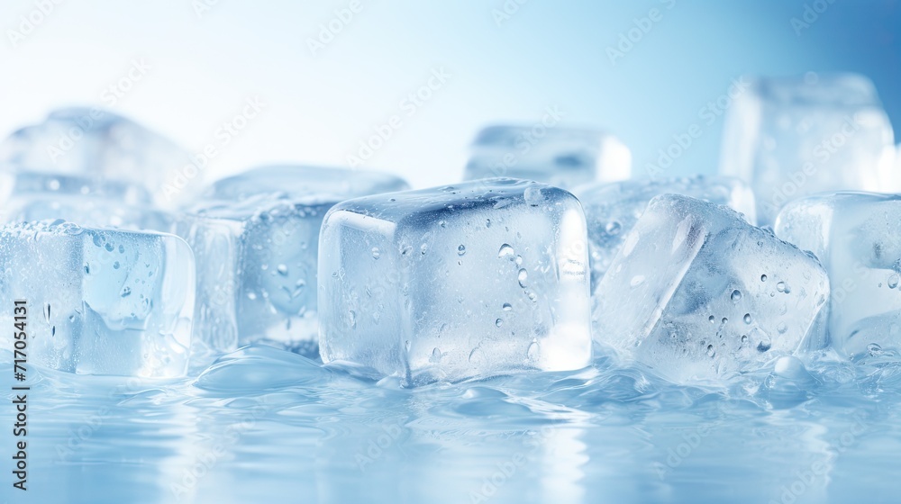 Chill vibes: Cold ice cubes on a white space, offering a refreshing visual treat. Chill vibes: Cold ice cubes on a white space, offering a refreshing visual treat.