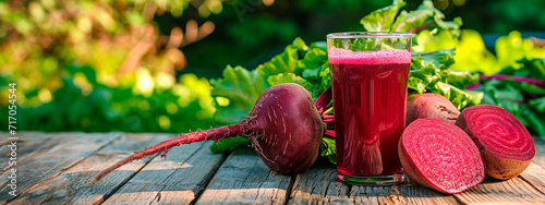 beet juice in a glass. Selective focus. photo