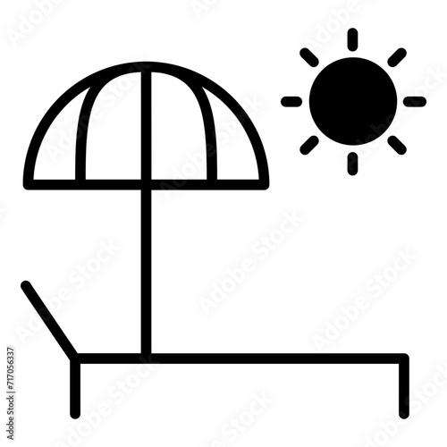 Beach Bed solid glyph icon