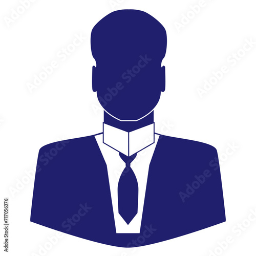 Blue black colour business man icon vector illustration