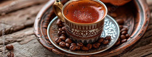 A cup of Turkish coffee. Selective focus. © Erik
