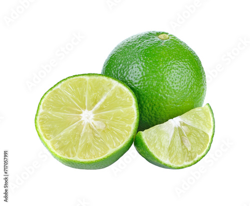 Fresh lime and slice transparent png