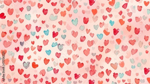 Rainbow love made of cute little hearts in a subtle color palette of pink