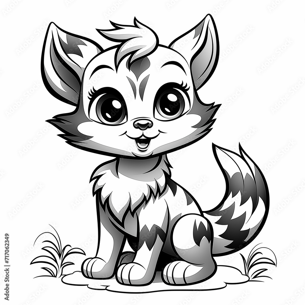 Obraz premium Coloring pages for children animals cartoons, printable. generative ai