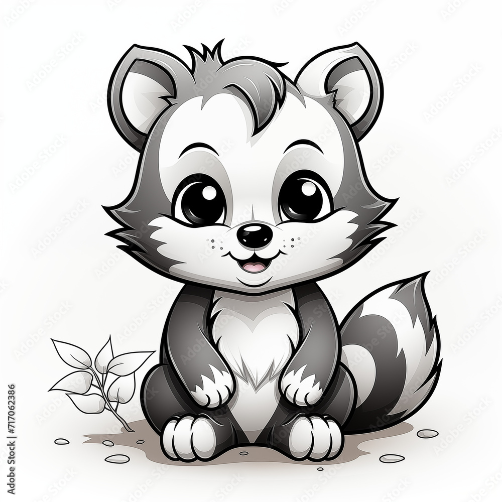 Fototapeta premium Coloring pages for children animals cartoons, printable. generative ai
