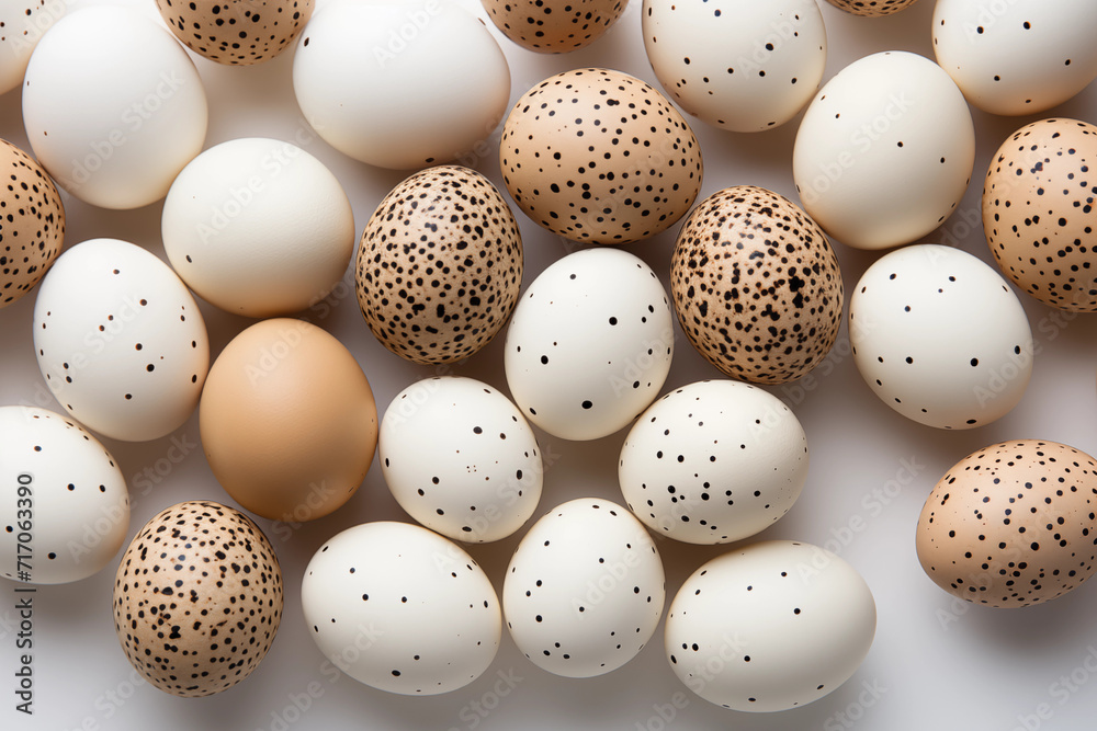 Easter eggs on the white background