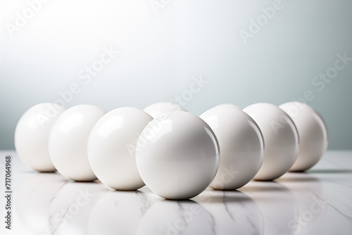 White balls on the table
