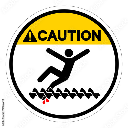 Caution Exposed Screw and Moving Parts Guard Symbol Sign, Vector Illustration, Isolate On White Background Label .EPS10