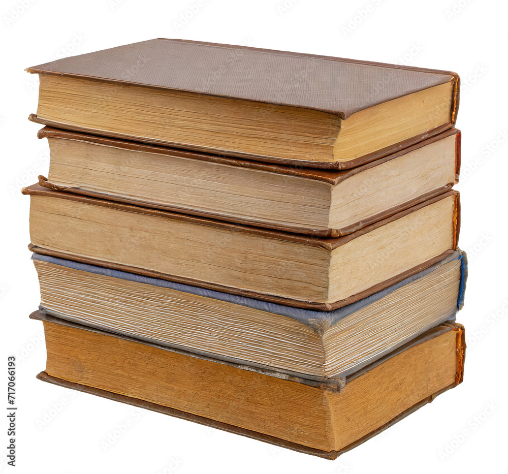 Stack of hardcovered old books - isolated Stack of hardcovered old books - isolated