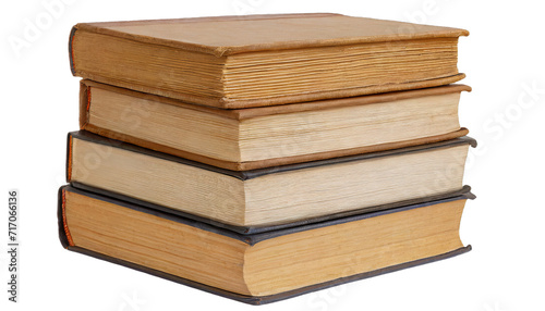 Stack of hardcovered old books - isolated