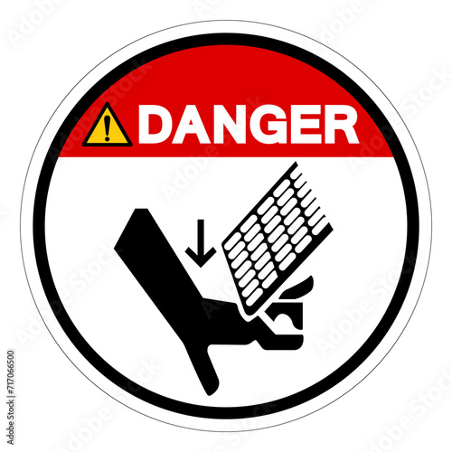 Dnger Crush Hazard Symbol Sign, Vector Illustration, Isolate On White Background Label .EPS10