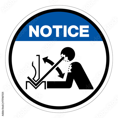 Notice Movement Of Workpiece In Press Symbol Sign, Vector Illustration, Isolate On White Background Label .EPS10