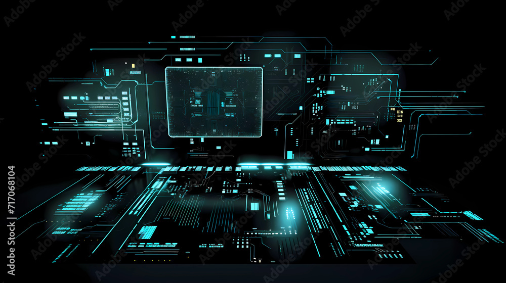 Fototapeta premium schematic illustration embodying a robust technology concept, meticulously designed for a corporate presentation background