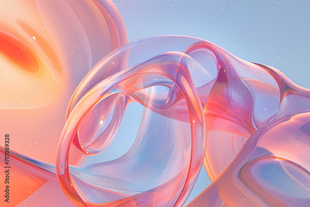 Naklejka premium Holographic abstract shape, 3d rendering