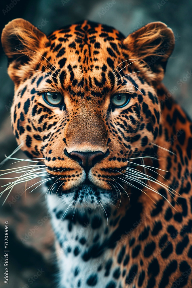portrait of a leopard in nature. Selective focus. portrait of a leopard in nature. Selective focus.