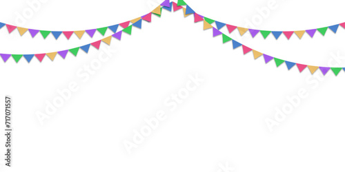 Carnival festive rainbow flag garlands vector illustration photo