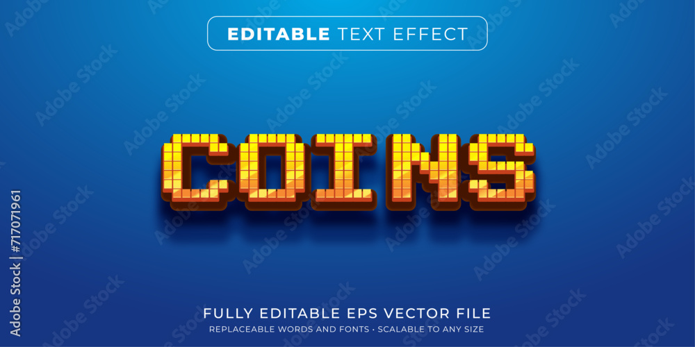 Editable text effect in arcade pixel style
