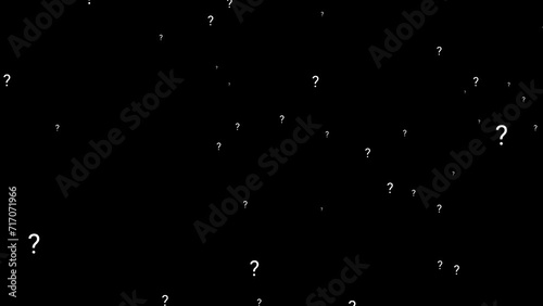 Animation question mark in black background for design.
