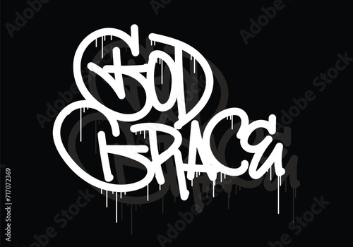 GOD GRACE word graffiti tag style