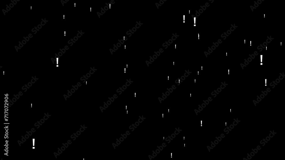 Animation Exclamation mark in black background for design. Animation Exclamation mark in black background for design.
