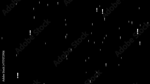 Animation Exclamation mark in black background for design.