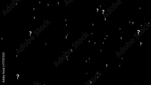Animation question mark in black background for design.