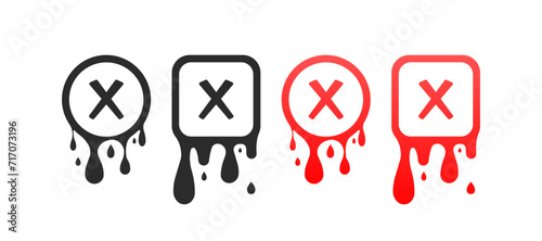 Cross icon set. Flat style. Vector icons
