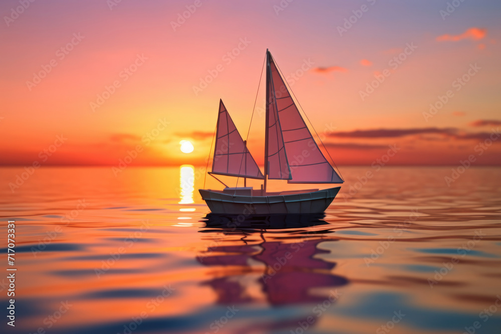 Sailboat sunset sea sky boat sun water summer sailing travel nature