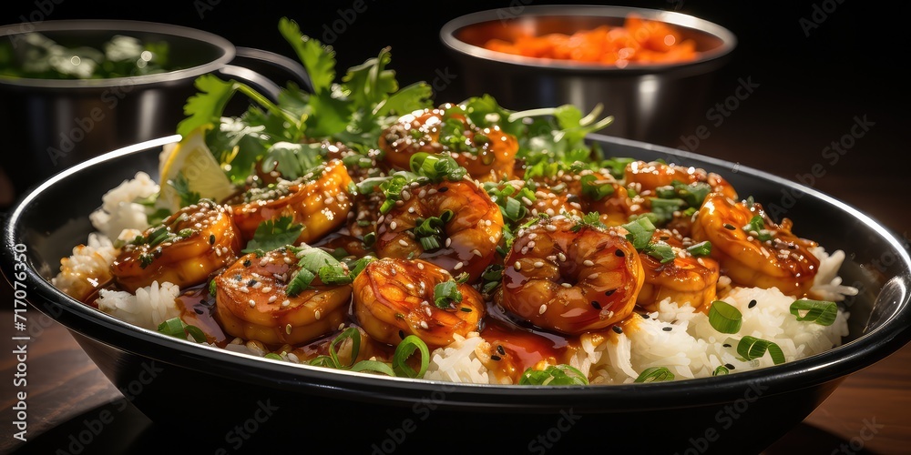 New Orleans BBQ Shrimp Charm: Culinary Jazz Unveiled. A Symphony of Spicy Sauce and Succulent Shrimp 