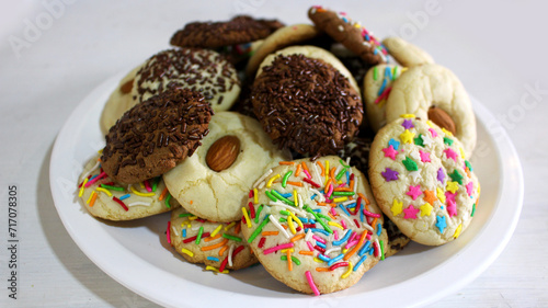 Homemade cookies with colorful sprinkles
