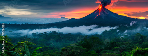 volcanic eruptions in nature. Selective focus.