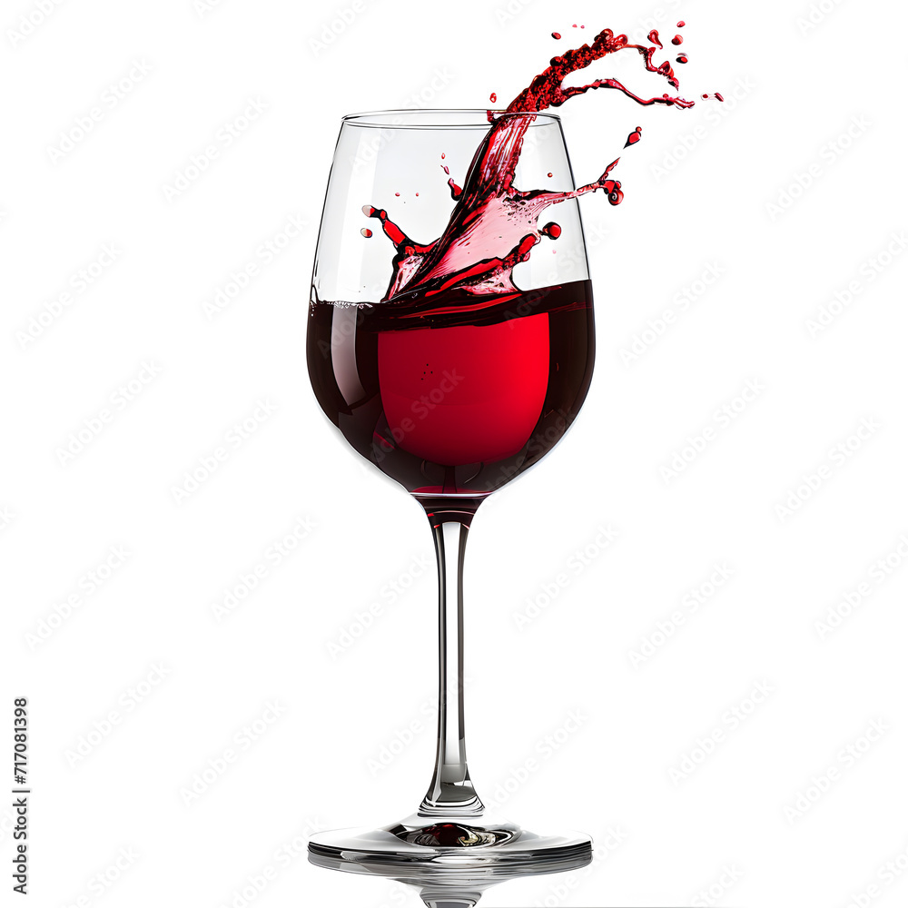 Red wine splashing in a glass isolated on white background Red wine splashing in a glass isolated on white background