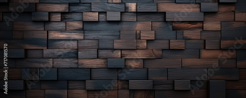 Hard wood or Wood squares Pattern Blocks Collage. © Alena
