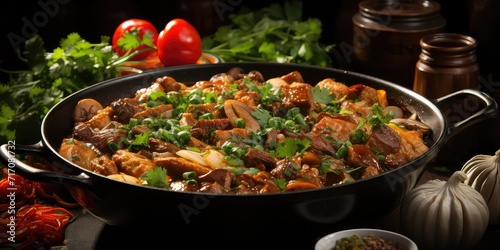 Hearty Homage  Menudo Marvel. Slow-Simmered Tripe Stew  Bursting with Rich Flavors  a Mexican Culinary Tradition 
