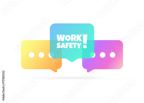 Work safety bubble icon. Flat style. Vector icon