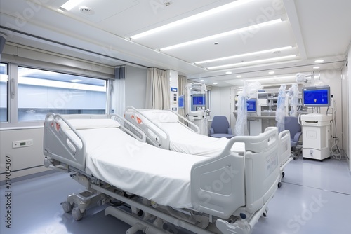 Emergency icu intensive care unit. life support, biometric monitoring, medical care service