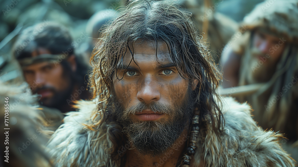 In this enchanting scene, Neanderthals and humans unite for a profound ritual, weaving together shared spiritual threads that transcend the boundaries of time