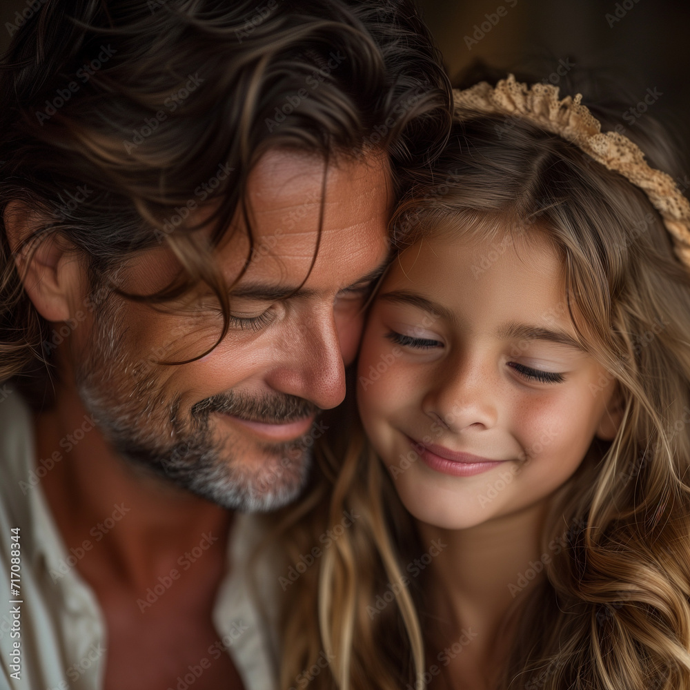 Loving father portrait with his daughter Loving father portrait with his daughter