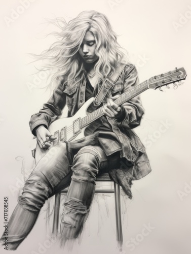 Strings of Soul: The Guitarist's Sketch photo