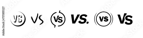 Versus icon set. Battle VS letters icons. Linear style. Vector icons