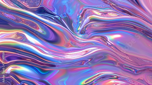 A psychedelic wavy pattern with iridescent hues, transporting viewers to a surreal dreamlike state